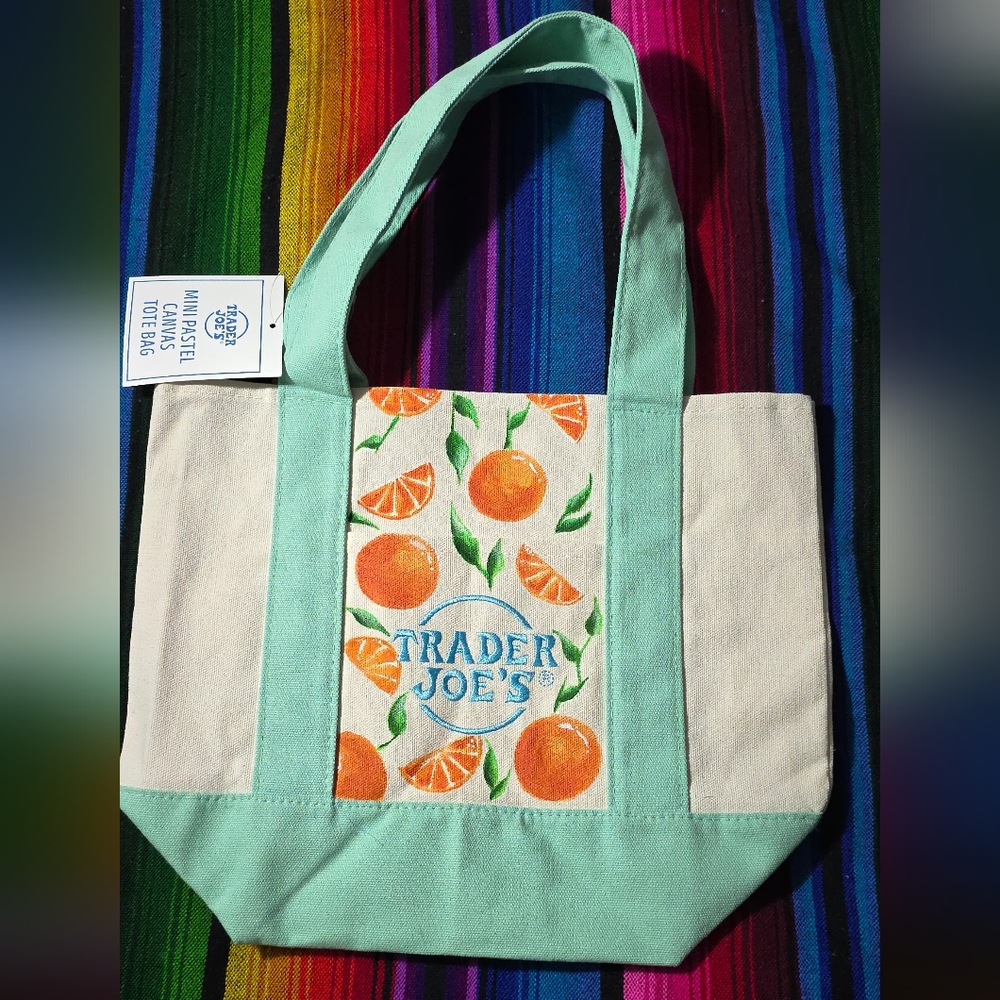 Cream and Green Citrus Print Tote Bag